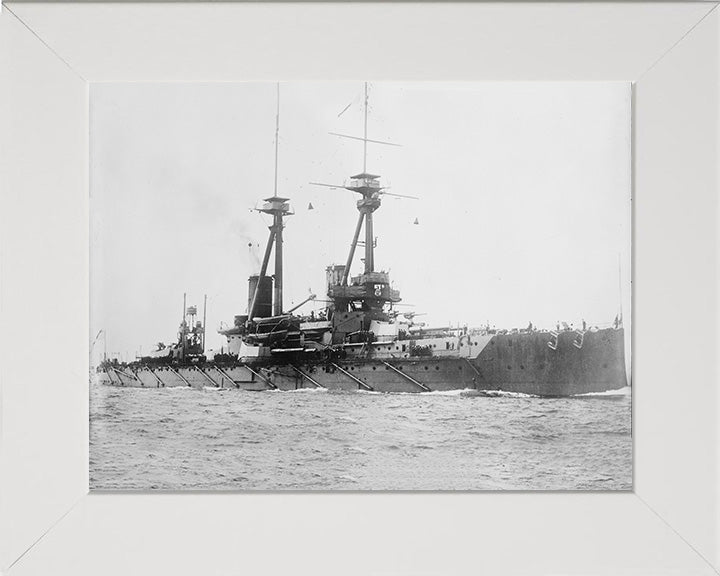 HMS Bellerophon (1907) Royal Navy Bellerophon class dreadnought battleship Photo Print or Framed Print - Hampshire Prints