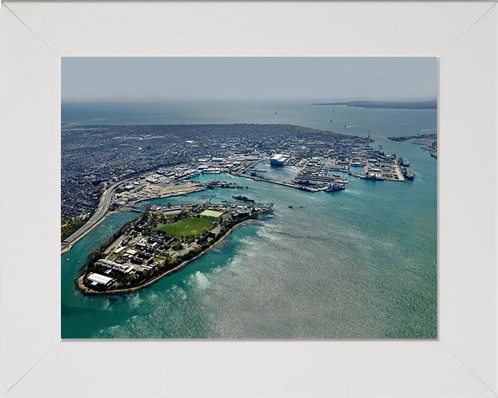 HMS Excellent Royal Navy shore establishment Aerial Photo Print or Framed Photo Print - Hampshire Prints