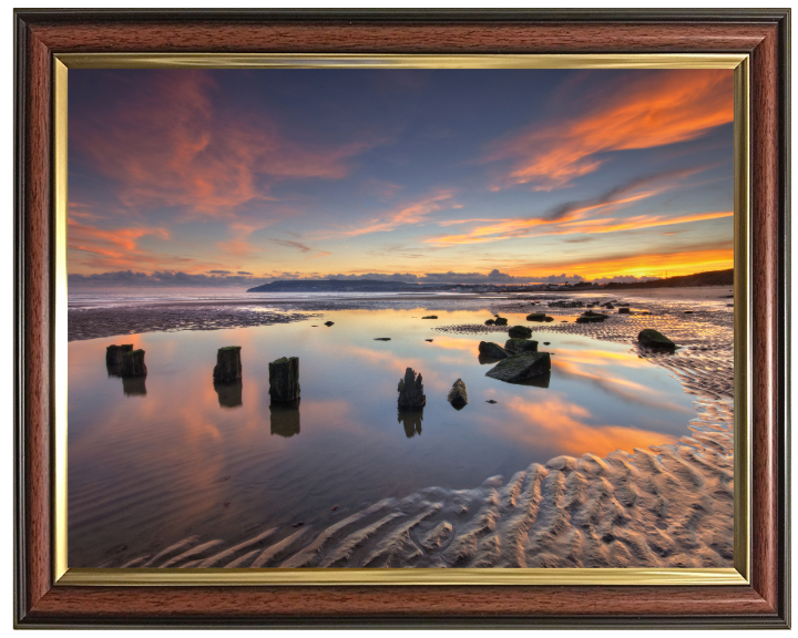 Yaverland Beach isle of wight at sunset Photo Print - Canvas - Framed Photo Print - Hampshire Prints