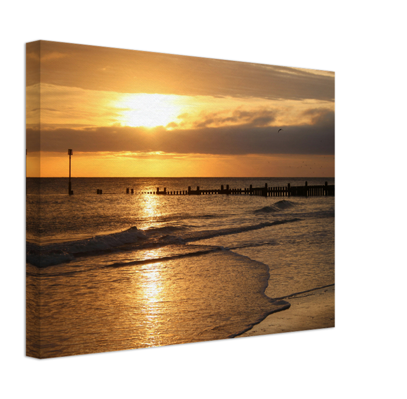 Overstrand Beach Norfolk at sunset Photo Print - Canvas - Framed Photo Print - Hampshire Prints