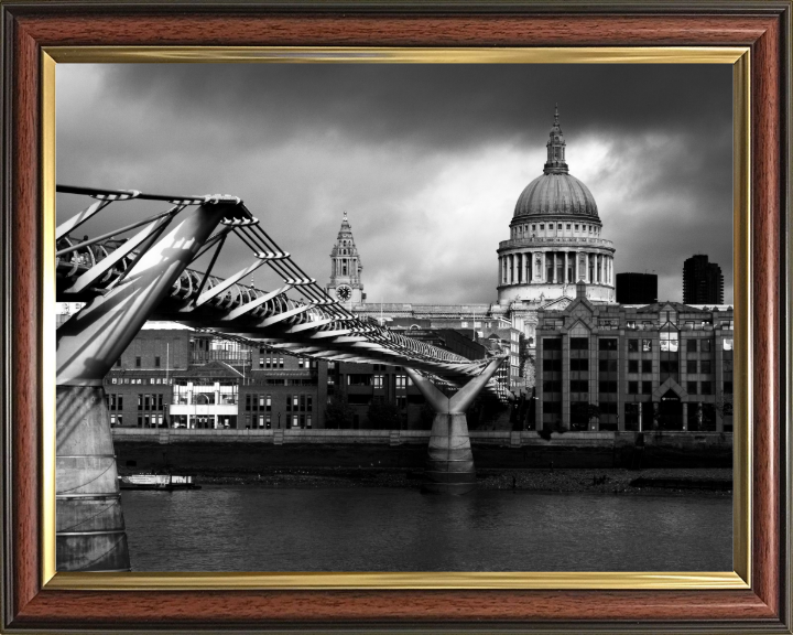 Millennium Bridge London in black and white Photo Print - Canvas - Framed Photo Print - Hampshire Prints