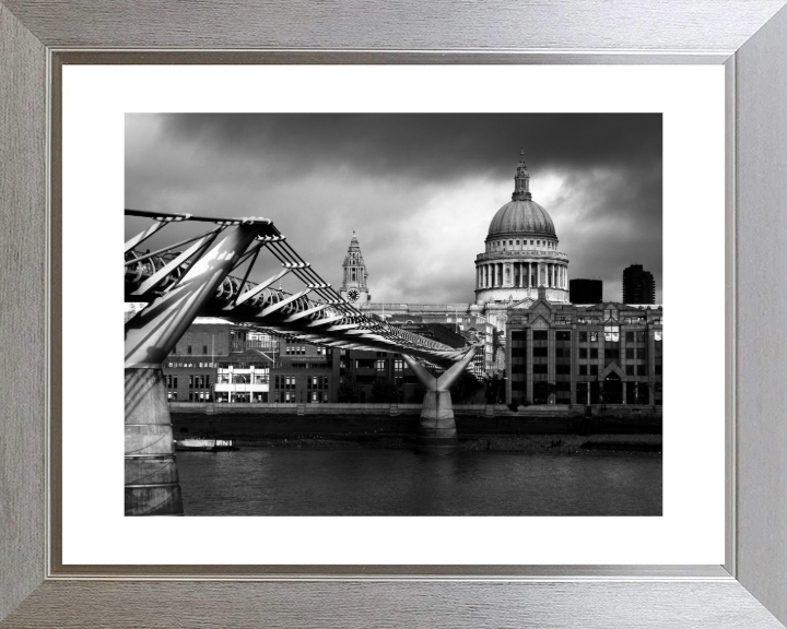 Millennium Bridge London in black and white Photo Print - Canvas - Framed Photo Print - Hampshire Prints