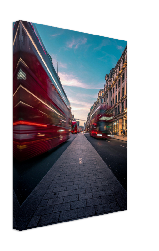 moving red London busses Photo Print - Canvas - Framed Photo Print - Hampshire Prints