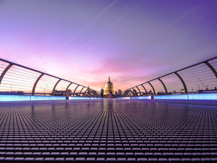 Millennium Bridge London at sunset Photo Print - Canvas - Framed Photo Print - Hampshire Prints