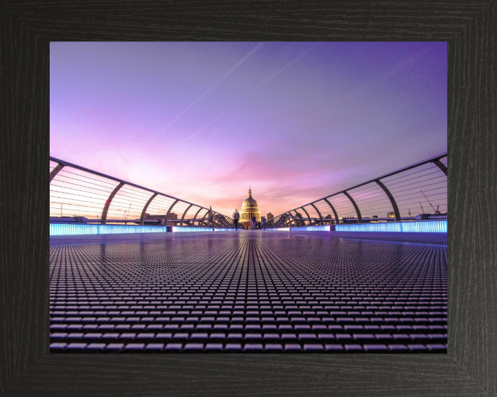 Millennium Bridge London at sunset Photo Print - Canvas - Framed Photo Print - Hampshire Prints