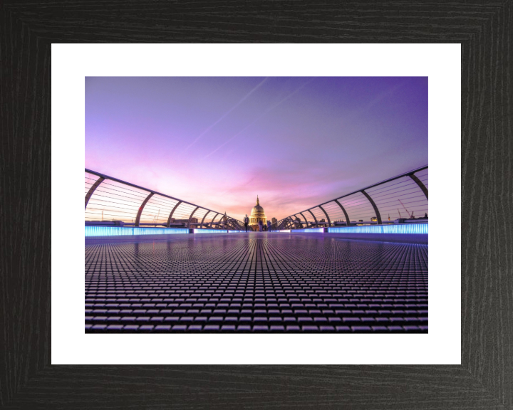 Millennium Bridge London at sunset Photo Print - Canvas - Framed Photo Print - Hampshire Prints