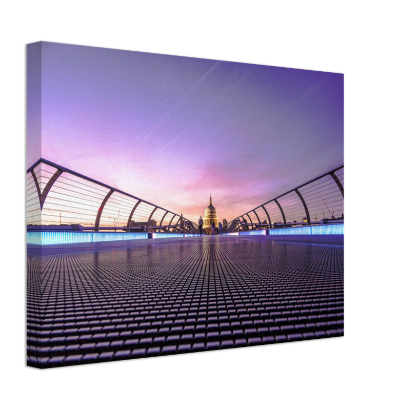 Millennium Bridge London at sunset Photo Print - Canvas - Framed Photo Print - Hampshire Prints