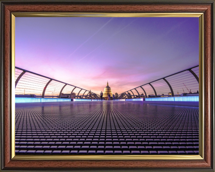 Millennium Bridge London at sunset Photo Print - Canvas - Framed Photo Print - Hampshire Prints