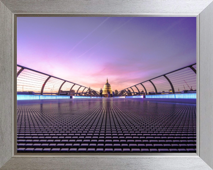 Millennium Bridge London at sunset Photo Print - Canvas - Framed Photo Print - Hampshire Prints