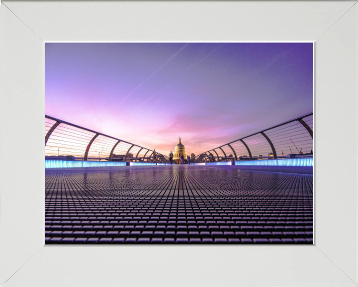 Millennium Bridge London at sunset Photo Print - Canvas - Framed Photo Print - Hampshire Prints