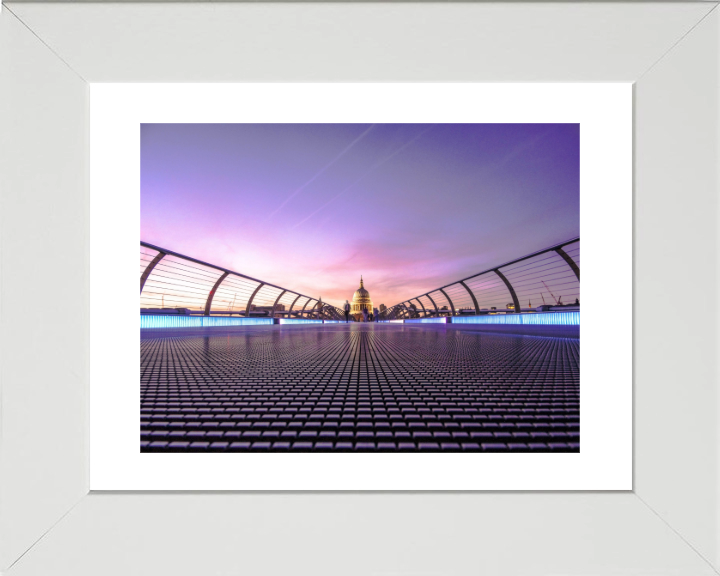 Millennium Bridge London at sunset Photo Print - Canvas - Framed Photo Print - Hampshire Prints