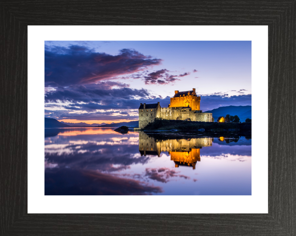 Eilean Donan Castle Scotland at sunset Photo Print - Canvas - Framed Photo Print - Hampshire Prints