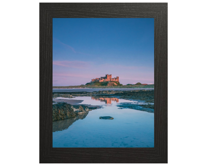 Bamburgh castle reflections Northumberland Photo Print - Canvas - Framed Photo Print - Hampshire Prints