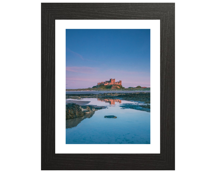 Bamburgh castle reflections Northumberland Photo Print - Canvas - Framed Photo Print - Hampshire Prints