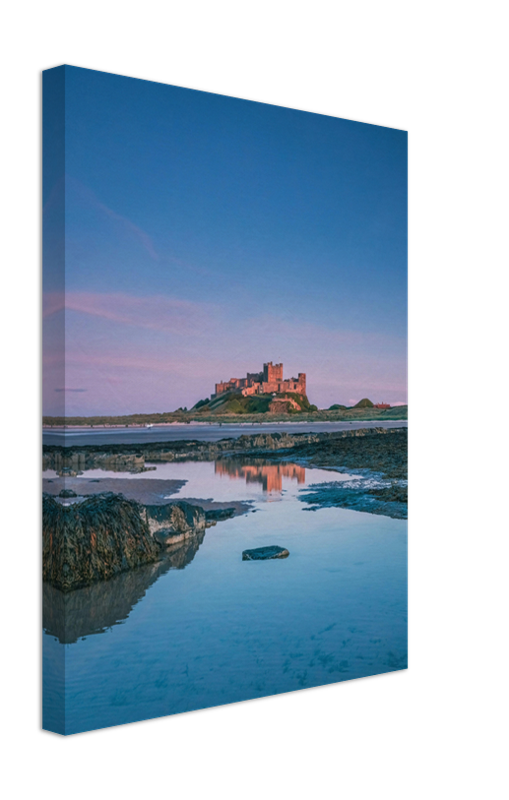 Bamburgh castle reflections Northumberland Photo Print - Canvas - Framed Photo Print - Hampshire Prints