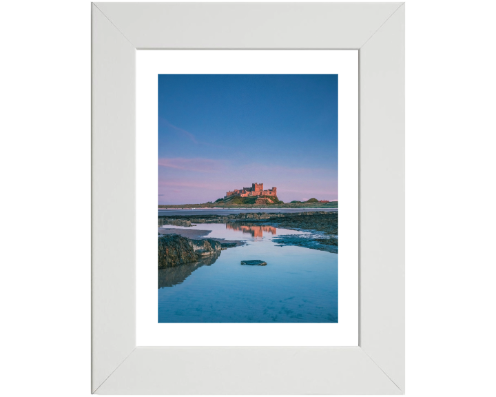 Bamburgh castle reflections Northumberland Photo Print - Canvas - Framed Photo Print - Hampshire Prints