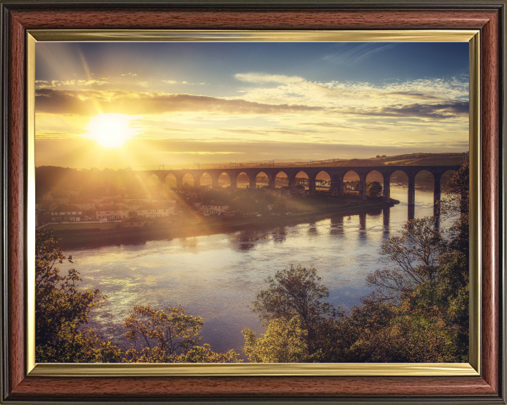 Berwick-upon-Tweed viaduct at sunset Photo Print - Canvas - Framed Photo Print - Hampshire Prints