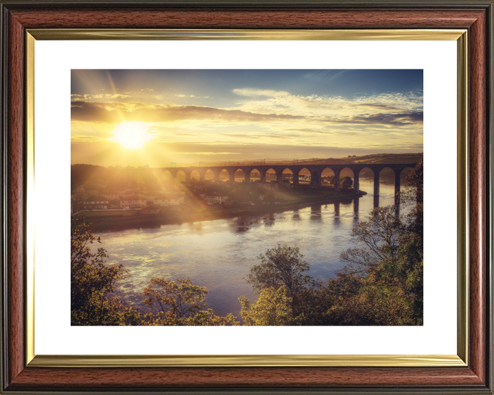 Berwick-upon-Tweed viaduct at sunset Photo Print - Canvas - Framed Photo Print - Hampshire Prints