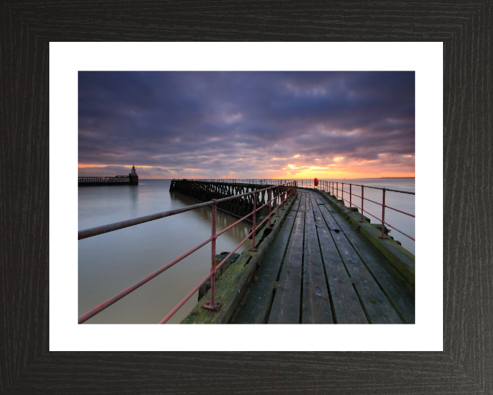 blyth pier northumberland at sunset Photo Print - Canvas - Framed Photo Print - Hampshire Prints