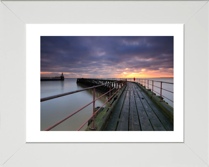 blyth pier northumberland at sunset Photo Print - Canvas - Framed Photo Print - Hampshire Prints