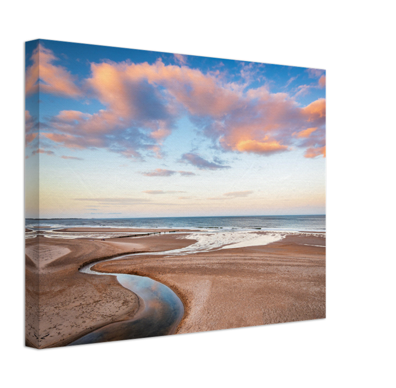 Druridge Bay Northumberland at sunset Photo Print - Canvas - Framed Photo Print - Hampshire Prints