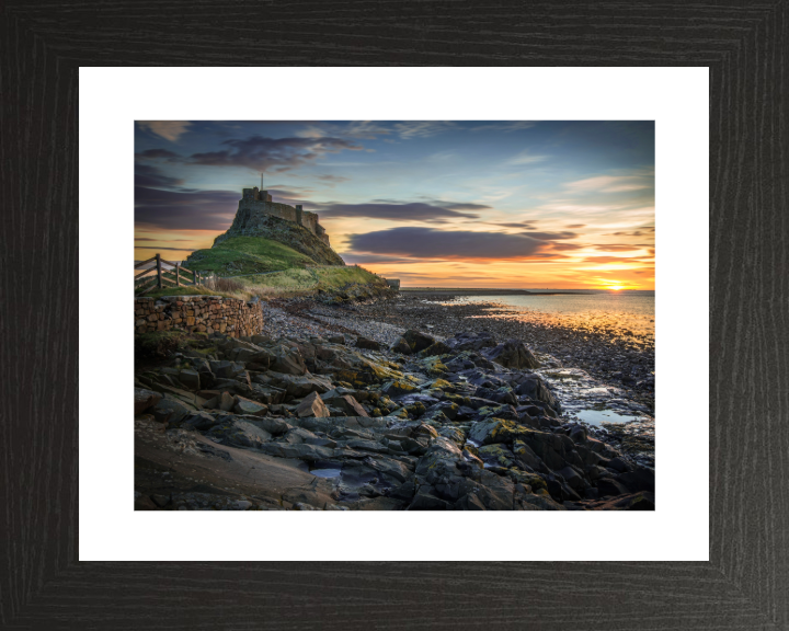 Holy Island Lindisfarne Northumberland at sunset Photo Print - Canvas - Framed Photo Print - Hampshire Prints