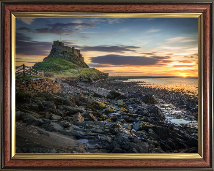 Holy Island Lindisfarne Northumberland at sunset Photo Print - Canvas - Framed Photo Print - Hampshire Prints