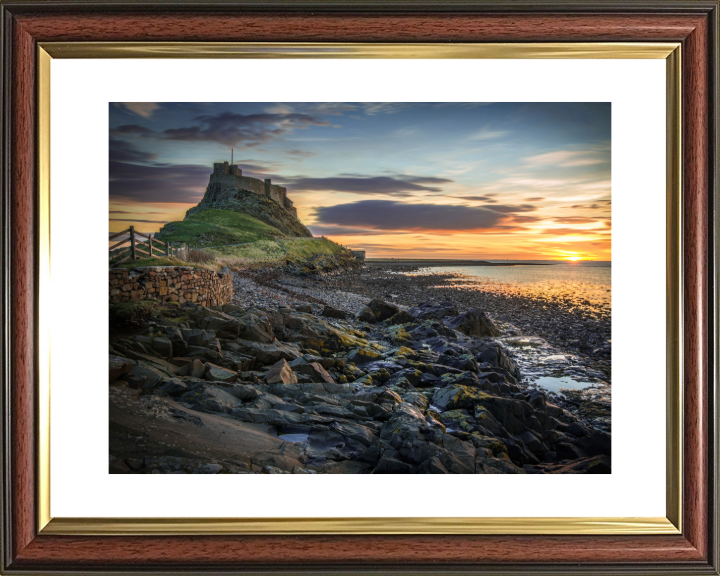 Holy Island Lindisfarne Northumberland at sunset Photo Print - Canvas - Framed Photo Print - Hampshire Prints