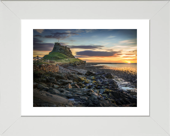 Holy Island Lindisfarne Northumberland at sunset Photo Print - Canvas - Framed Photo Print - Hampshire Prints