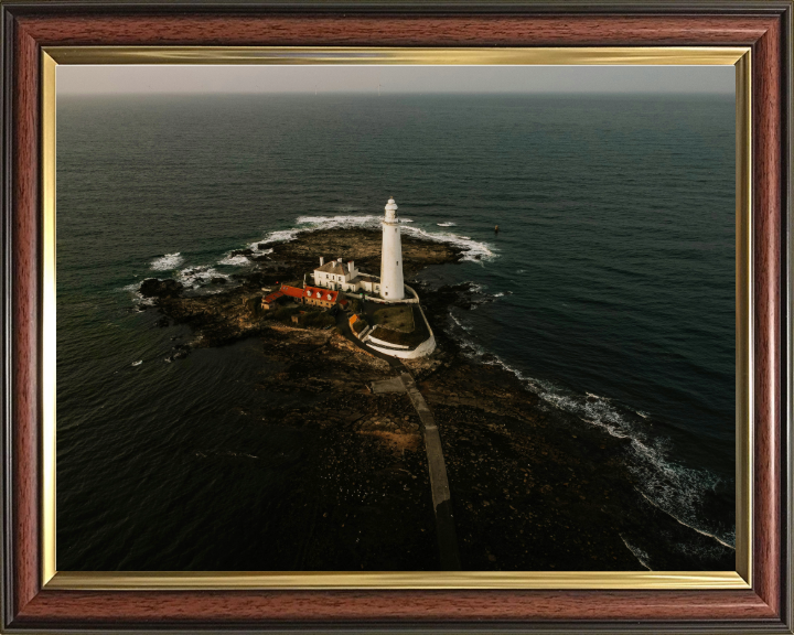 st marys lighthouse Northumberland from above Photo Print - Canvas - Framed Photo Print - Hampshire Prints