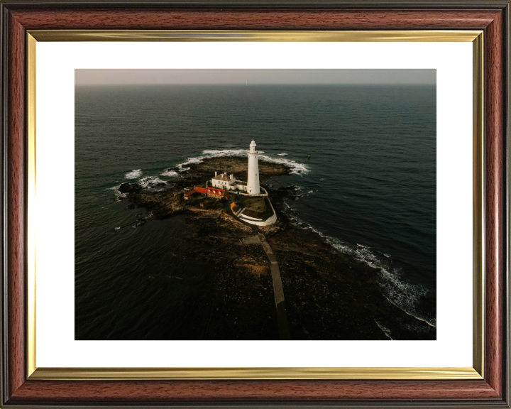 st marys lighthouse Northumberland from above Photo Print - Canvas - Framed Photo Print - Hampshire Prints