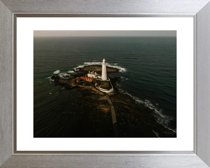 st marys lighthouse Northumberland from above Photo Print - Canvas - Framed Photo Print - Hampshire Prints