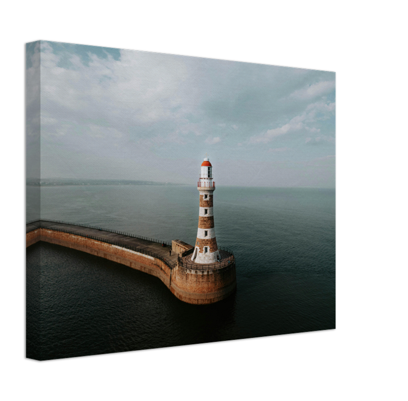 Roker Lighthouse Northumberland from above Photo Print - Canvas - Framed Photo Print - Hampshire Prints