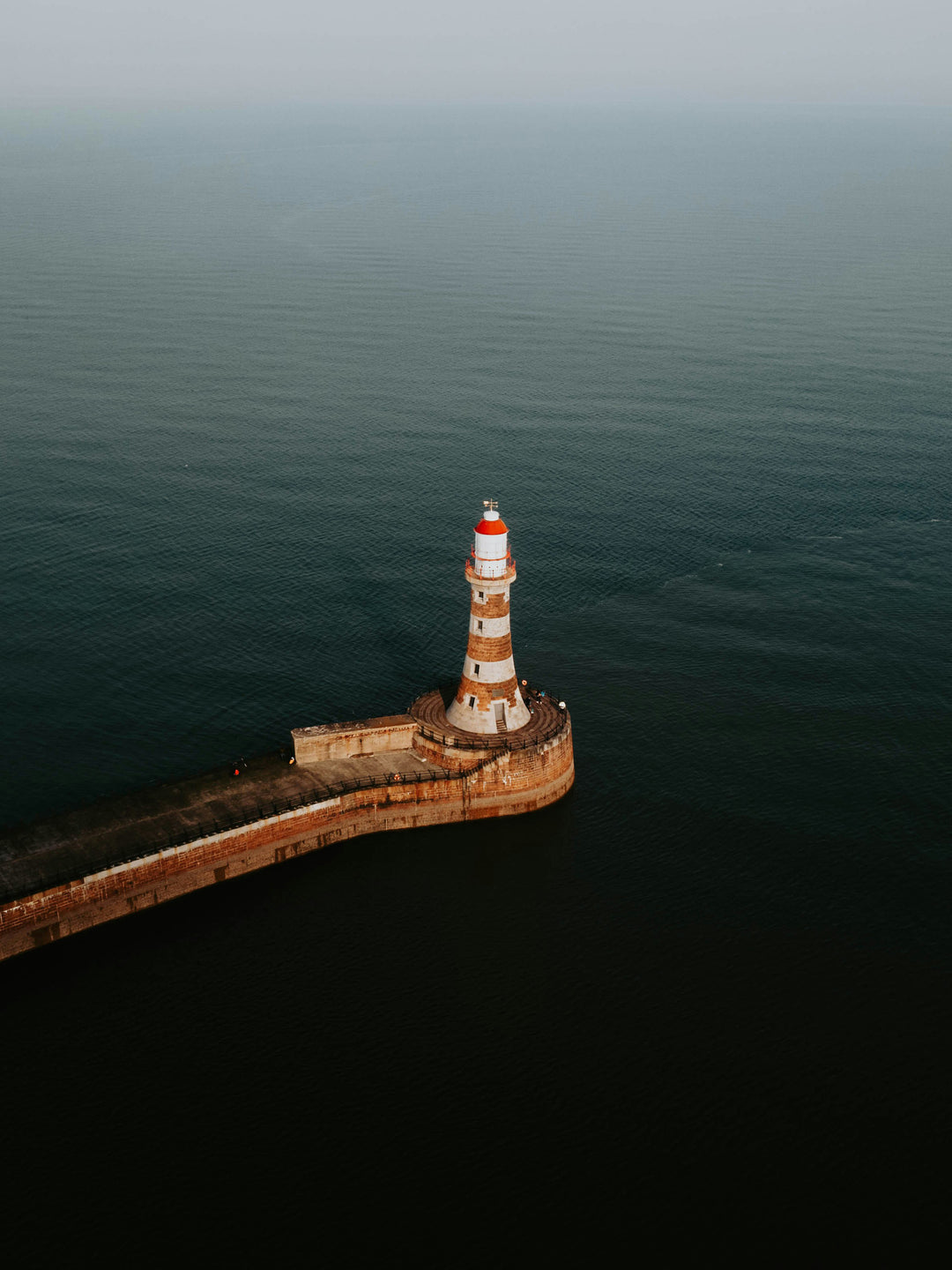 Roker Lighthouse Northumberland aerial photograph Photo Print - Canvas - Framed Photo Print - Hampshire Prints