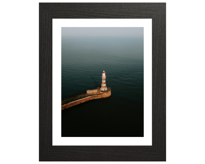 Roker Lighthouse Northumberland aerial photograph Photo Print - Canvas - Framed Photo Print - Hampshire Prints