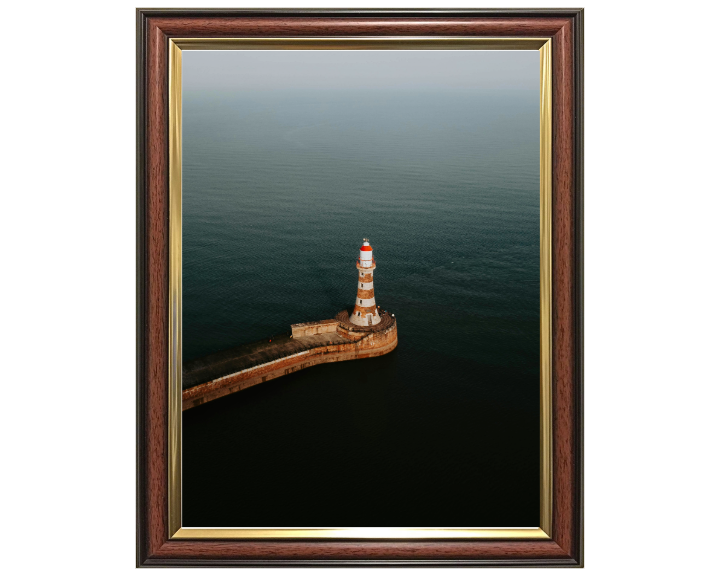 Roker Lighthouse Northumberland aerial photograph Photo Print - Canvas - Framed Photo Print - Hampshire Prints