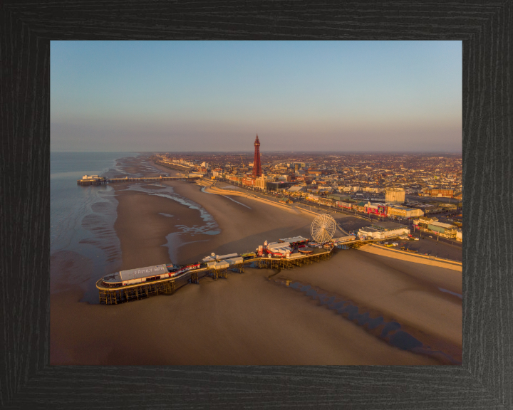 Blackpool beach Lancashire at sunset from above Photo Print - Canvas - Framed Photo Print - Hampshire Prints