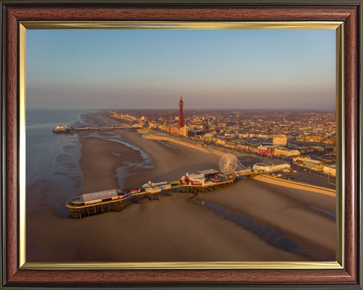 Blackpool beach Lancashire at sunset from above Photo Print - Canvas - Framed Photo Print - Hampshire Prints