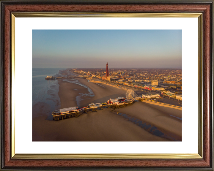 Blackpool beach Lancashire at sunset from above Photo Print - Canvas - Framed Photo Print - Hampshire Prints