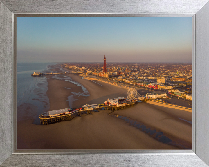 Blackpool beach Lancashire at sunset from above Photo Print - Canvas - Framed Photo Print - Hampshire Prints