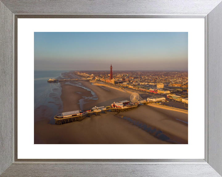 Blackpool beach Lancashire at sunset from above Photo Print - Canvas - Framed Photo Print - Hampshire Prints