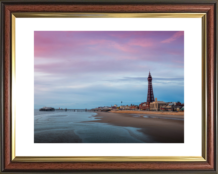 Blackpool Beach lancashire at sunset Photo Print - Canvas - Framed Photo Print - Hampshire Prints