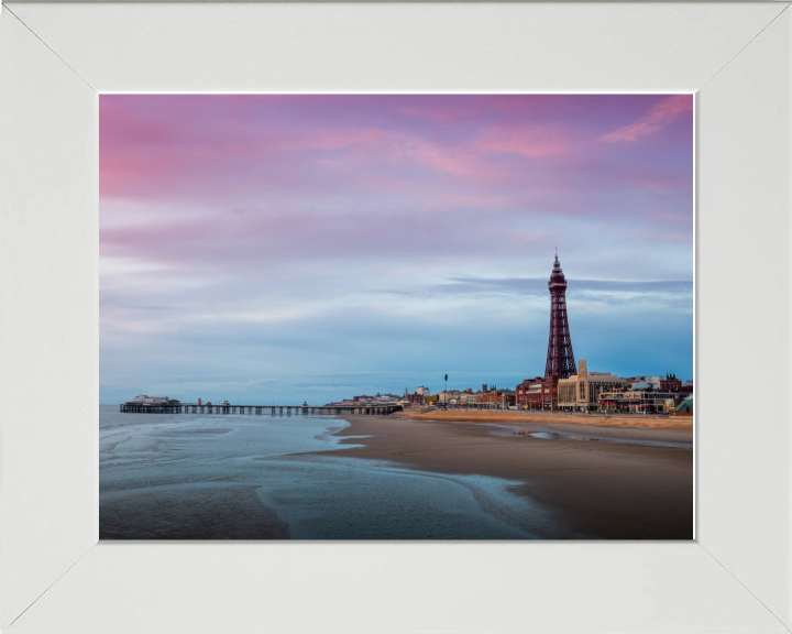 Blackpool Beach lancashire at sunset Photo Print - Canvas - Framed Photo Print - Hampshire Prints