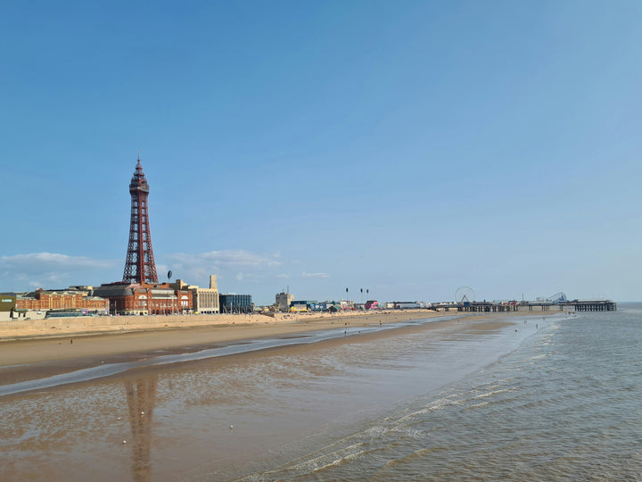 blackpool tower and beach reflections Photo Print - Canvas - Framed Photo Print - Hampshire Prints