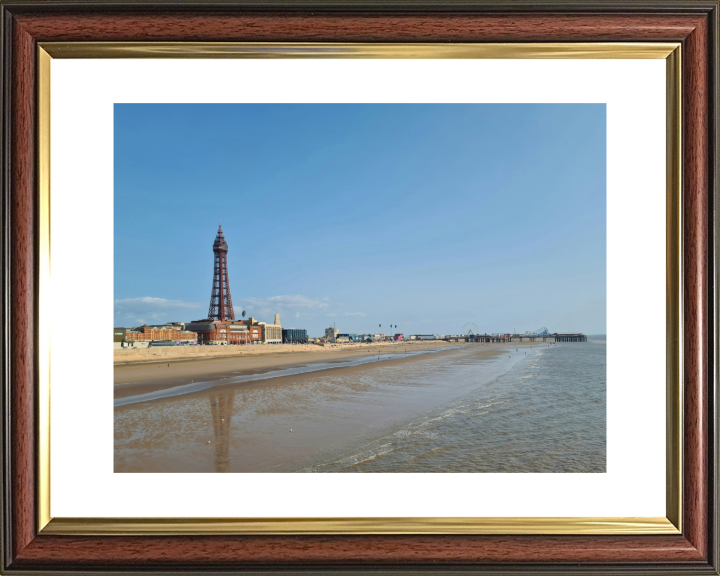 blackpool tower and beach reflections Photo Print - Canvas - Framed Photo Print - Hampshire Prints