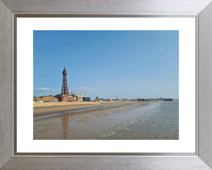 blackpool tower and beach reflections Photo Print - Canvas - Framed Photo Print - Hampshire Prints