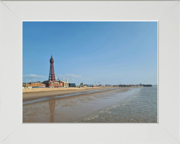 blackpool tower and beach reflections Photo Print - Canvas - Framed Photo Print - Hampshire Prints