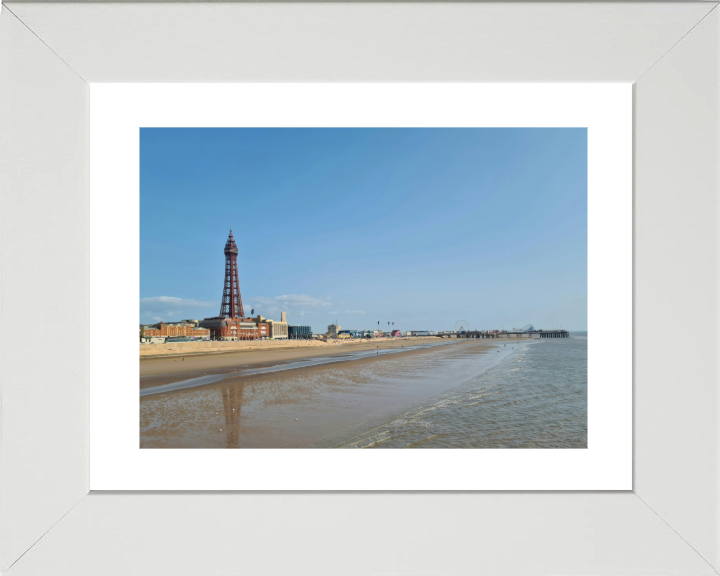 blackpool tower and beach reflections Photo Print - Canvas - Framed Photo Print - Hampshire Prints