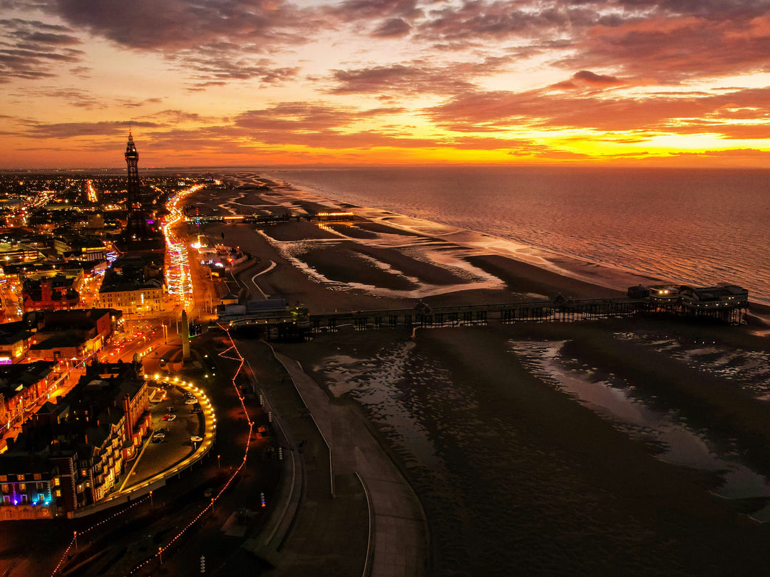 blackpool north pier from above Photo Print - Canvas - Framed Photo Print - Hampshire Prints