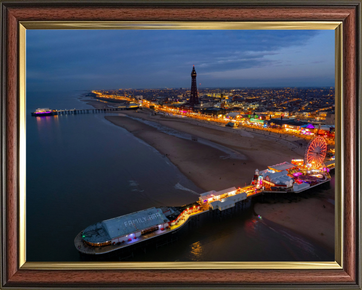 blackpool Lancashire after sunset from above Photo Print - Canvas - Framed Photo Print - Hampshire Prints